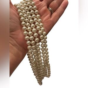 88” simulated strand of pearls- NOT PLASTIC EUC